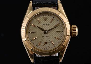 NAISTEN RANNEKELLO, . Rolex Oyster Precision 1960 l. 18K kultaa. Ranneke vaihdettu. Alkuperäinen solki mukana.