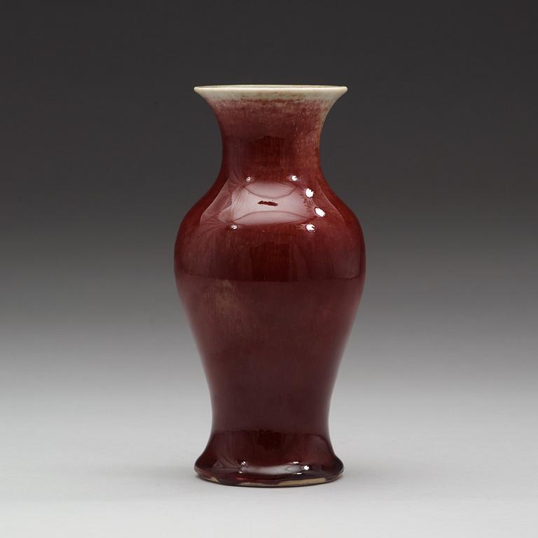 A sang de boef glazed vase, Qing dynasty, 19th Century.