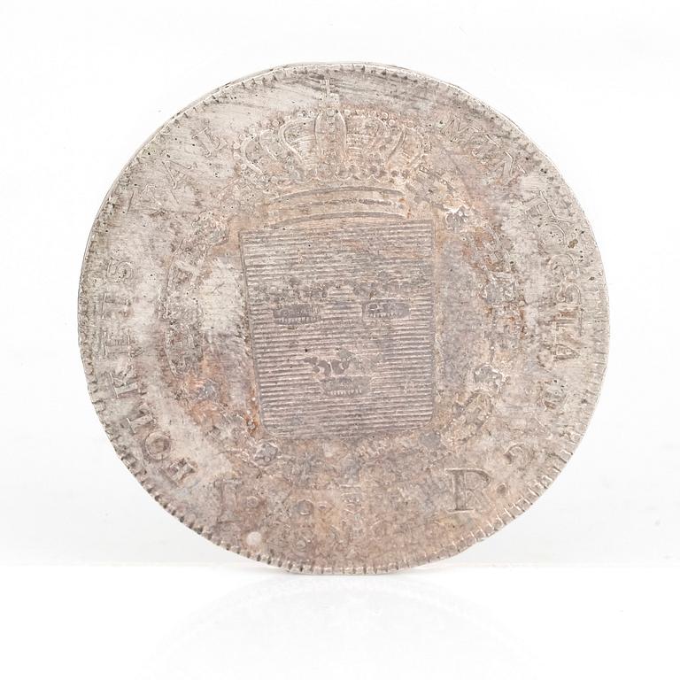 SILVERMYNT, 1 Riksdaler, Karl XIII av Sverige o Norge, 1815. Vikt ca 29 gram.