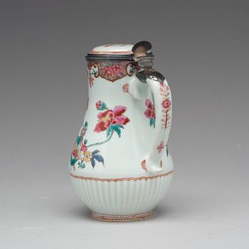 A silver mounted ewer with cover, Qing dynasty, Yongzheng (1723-35).