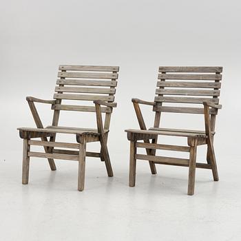 Carl Malmsten, garden furniture, 4 pieces, "Bergshamra", Igelstaverken, Södertälje.