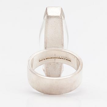 Björn Weckström, A sterling silver ring "Luminoso" with a munsteiner cut rock crystal. Lapponia 2009.