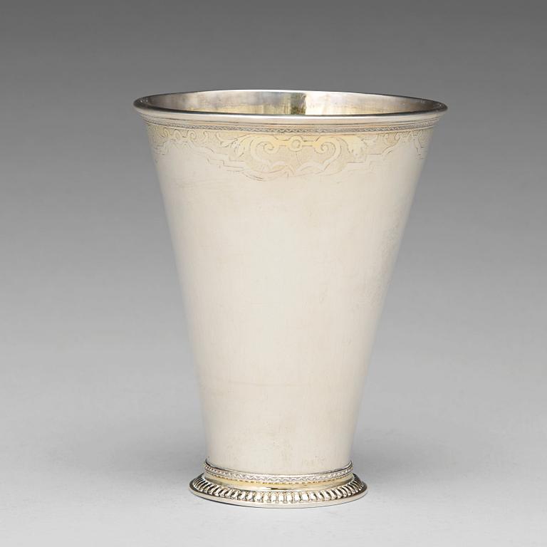 Petter Lund, bägare, silver, Nyköping 1736.