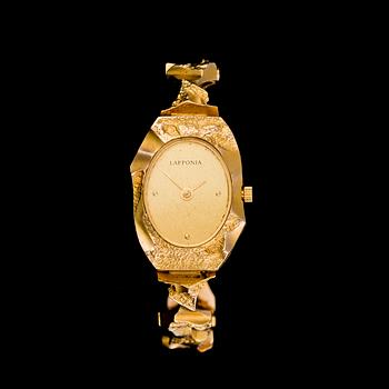 BJÖRN WECKSTRÖM, wrist watch "Pola negri", 14K gold. Lapponia 1987.