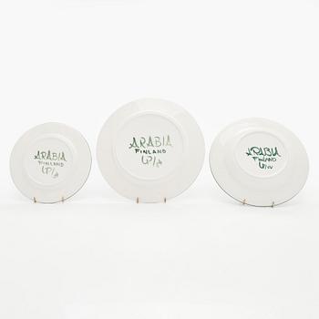Ulla Procopé, lautasia, 30 kpl, "Purpurijenkka", signeeratut Arabia Finland UP.