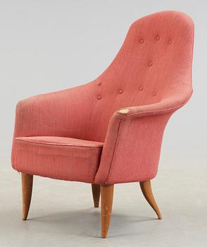 FÅTÖLJ, Kerstin Hörlin-Holmquist, "Stora Adam", Triva-serien, Nordiska Kompaniets verkstäder i Nyköping. 1950/60-tal.