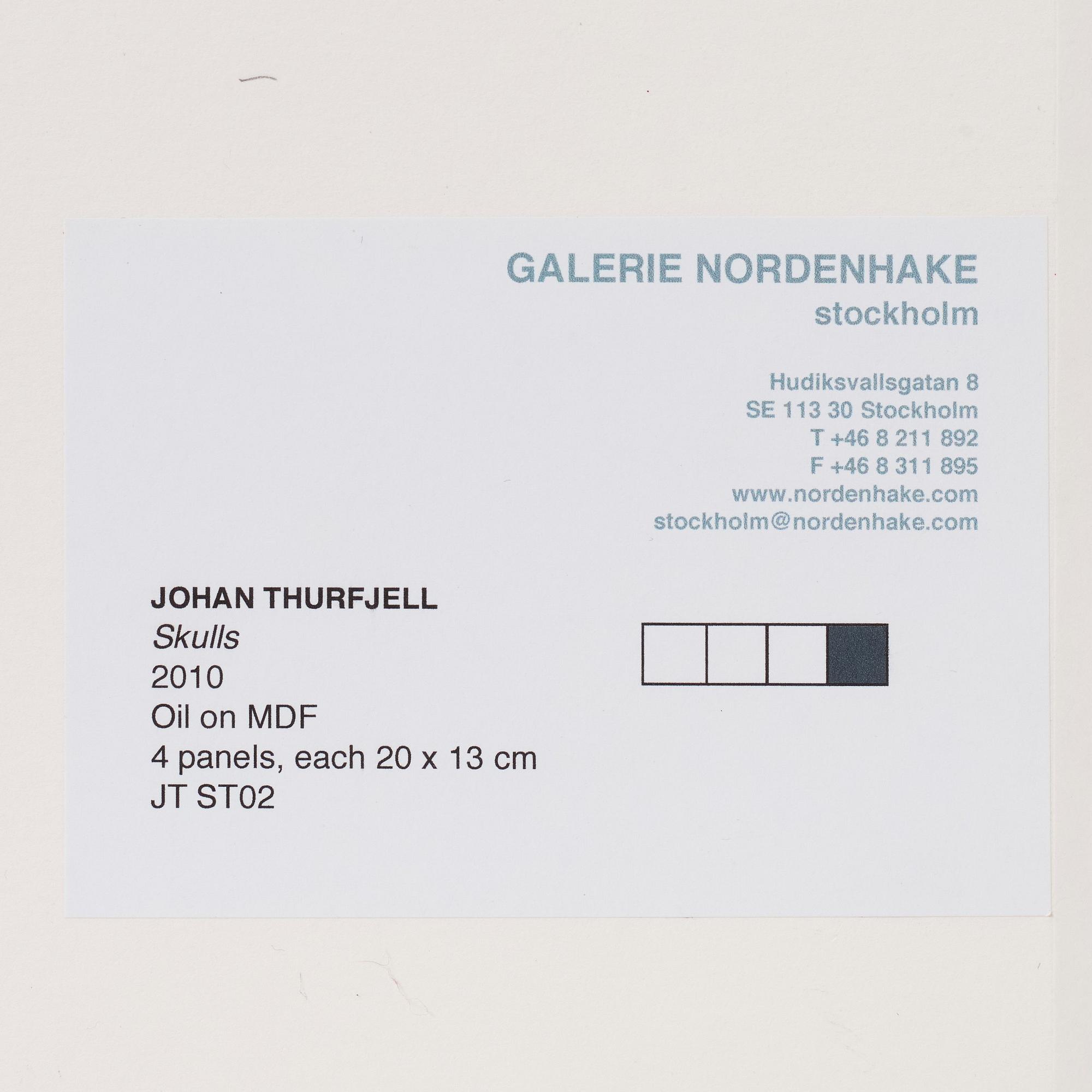 Johan Thurfjell, 'Skulls'.