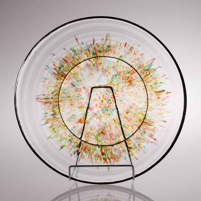 A late 20th century glass dish.