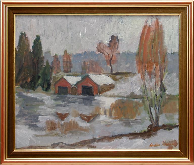 OSKAR PERSON, olja på pannå, sign.