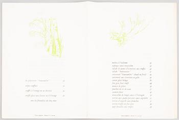 Books and menus of French gastronomy.