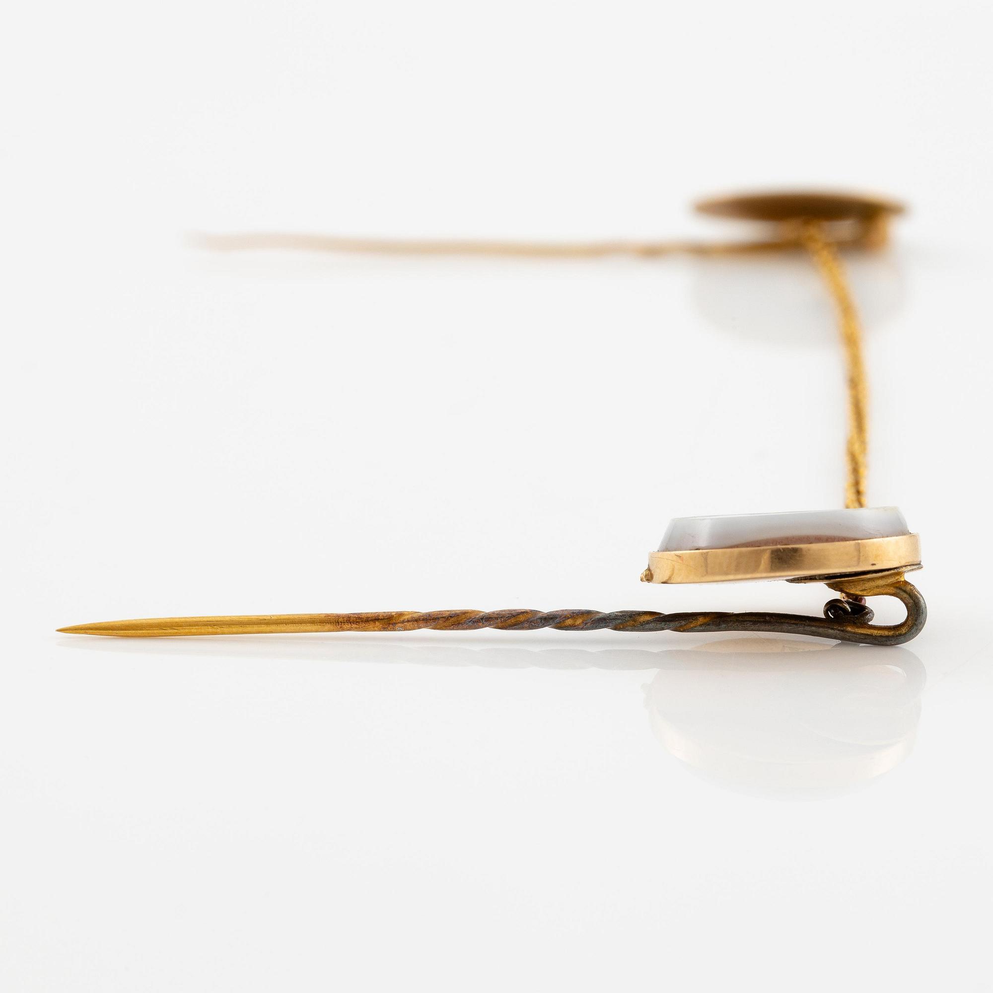 Revolutionary jewel, King Gustav III, cravat pin, gold and enamel,