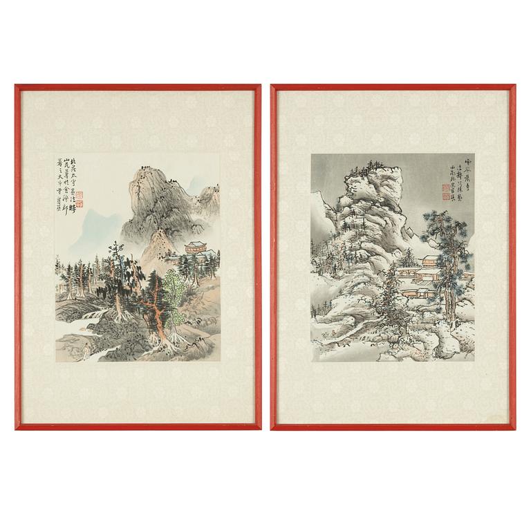 A pair of Chinese paintings by anonymous artist, 20th Century.