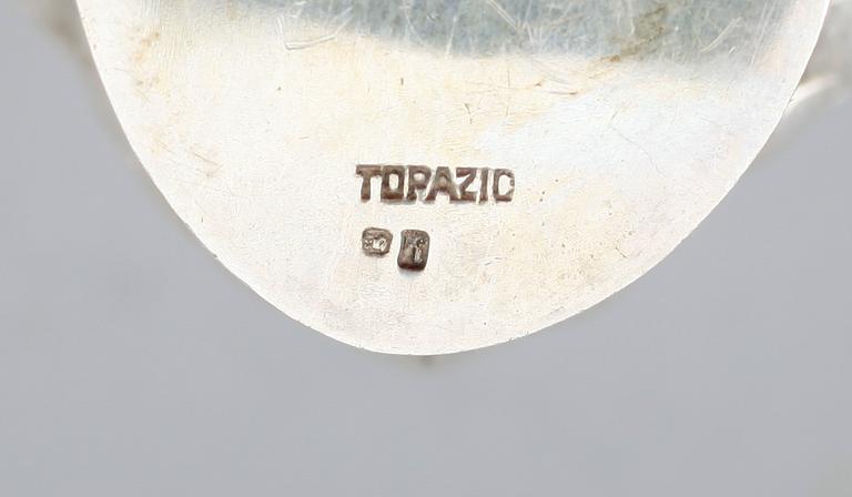 DOSOR, 1 pr, silver, Topazio, Portugal, 1900-talets andra hälft. Vikt ca 52 g.