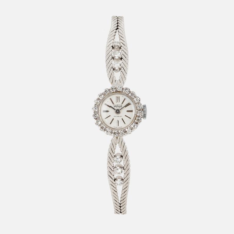 LADIES' WRIST WATCH, 18K white gold and diamonds 8/8.