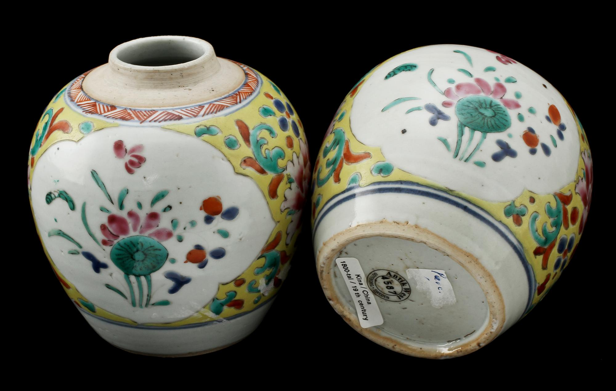 PARTI PORSLIN, 3 delar, Kina, delvis 1700-tal.