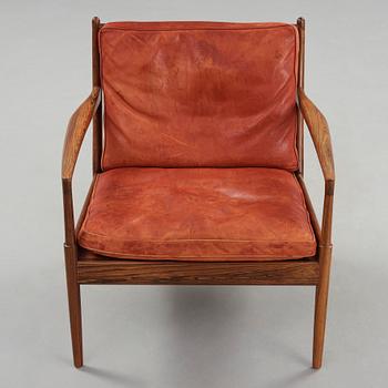 An Ib Kofod Larsen palisander easy chair 'Samsö', OPE-möbler, Sweden 1960's.