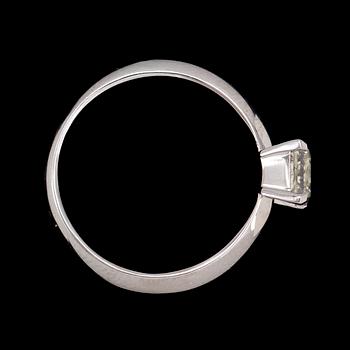 RING, radiant cut diamond, app. 1.21 cts.