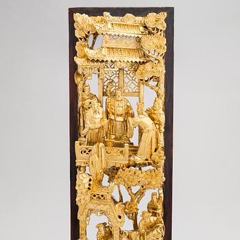 A Chinese, late Qing dynasty wood relief.