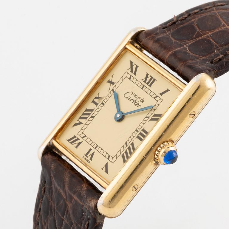 must de Cartier, Tank, armbandsur, 23,5 x 23 (31) mm.