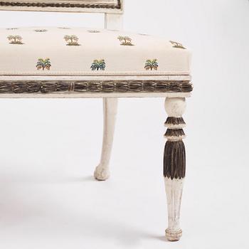 A set of four late-Gustavian chairs, Stockholm, late 18th century.