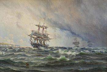 864. Herman af Sillén, Skepp i stormigt hav.
