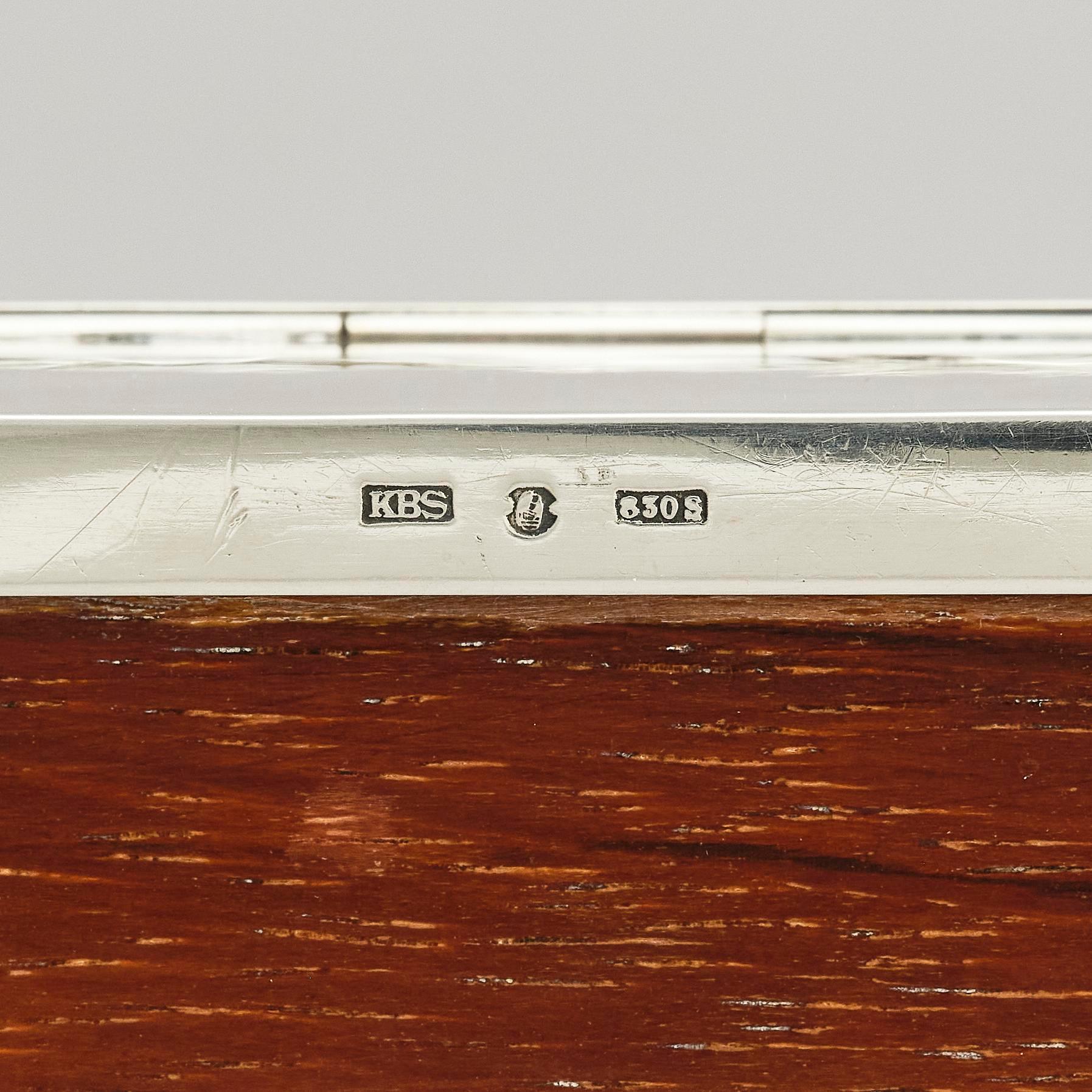 Kay Bojesen, a silver matchbox case, Copenhagen.