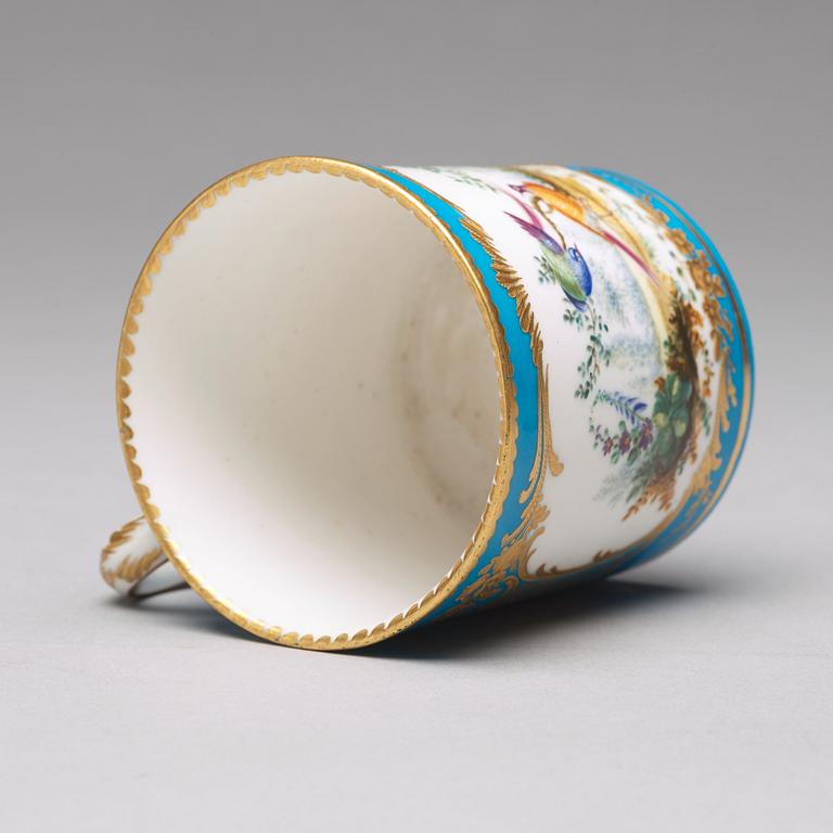 A 'Sèvres' cup and saucer, 18th Century.