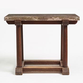 Axel Einar Hjorth, a "Sandhamn" stained pine and granite top table, Nordiska Kompaniet, Sweden 1930's.