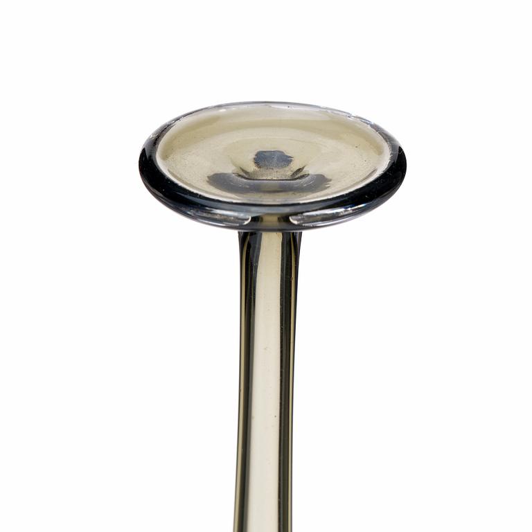 Nils Landberg, a red and green tinted glass vase, Orrefors 1961.