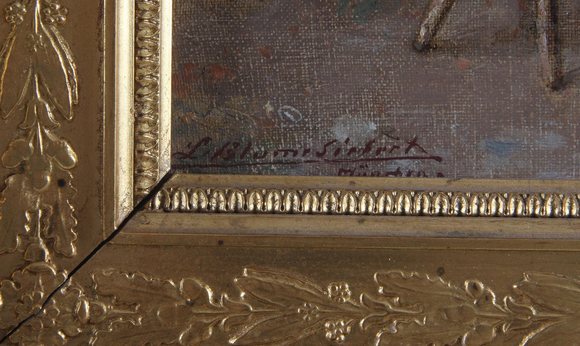 OKÄND KONSTNÄR, olja på duk, otydlig sign Sirbert? München, 1800-talets slut.