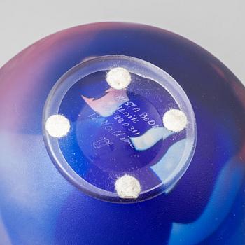 Bertil Vallien, a unique blasted glass bowl, Kosta Boda, Sweden.