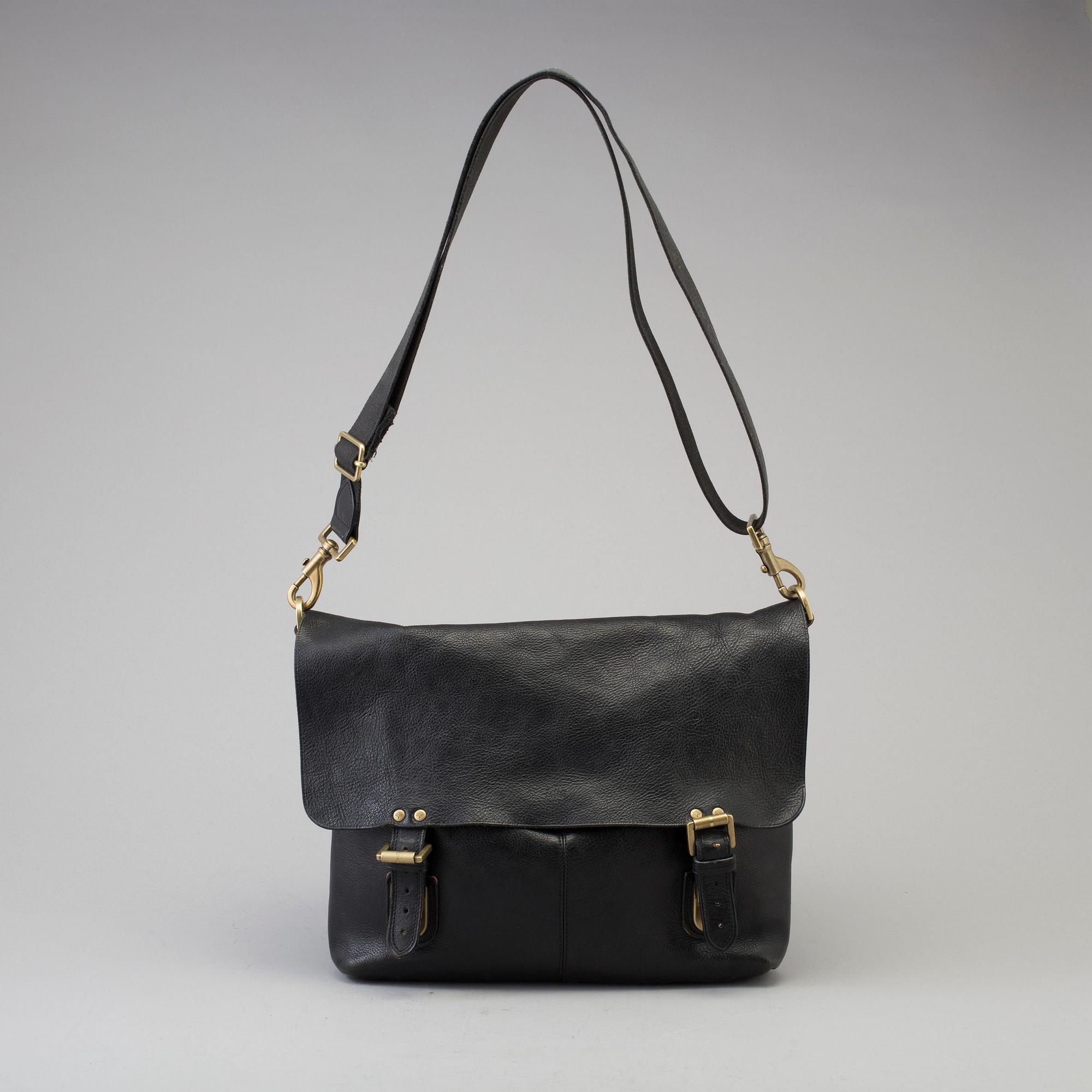 A Black Barnaby Leather Messenger Bag. Bukowskis