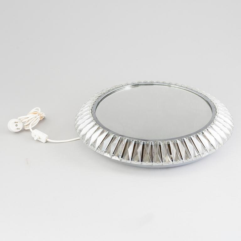 TAKLAMPA med spegel, 1900-talets andra hälft. Höjd ca 10 cm.