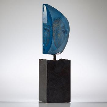 BERTIL VALLIEN, skulptur "Janushuvud", Kosta Boda 2007, unik.