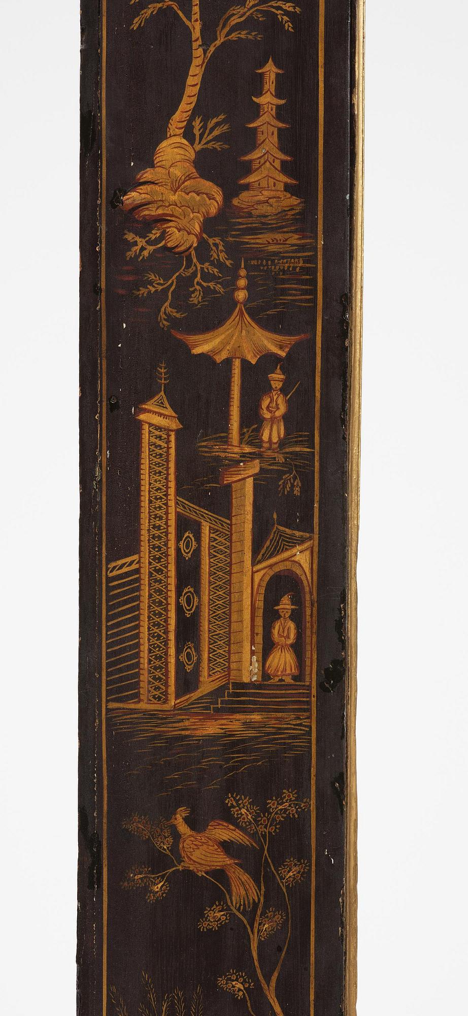 A George II japanned musical longcase clock by William Barrow (watchmaker in London 1700-36).