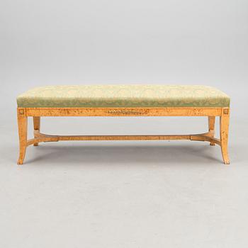 BANQUETTE, Russia ca 1900, carelian birch and gilt bronze fittings.