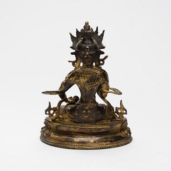 SKULPTUR, mässing, Tibet/Nepal 1900-talets slut.