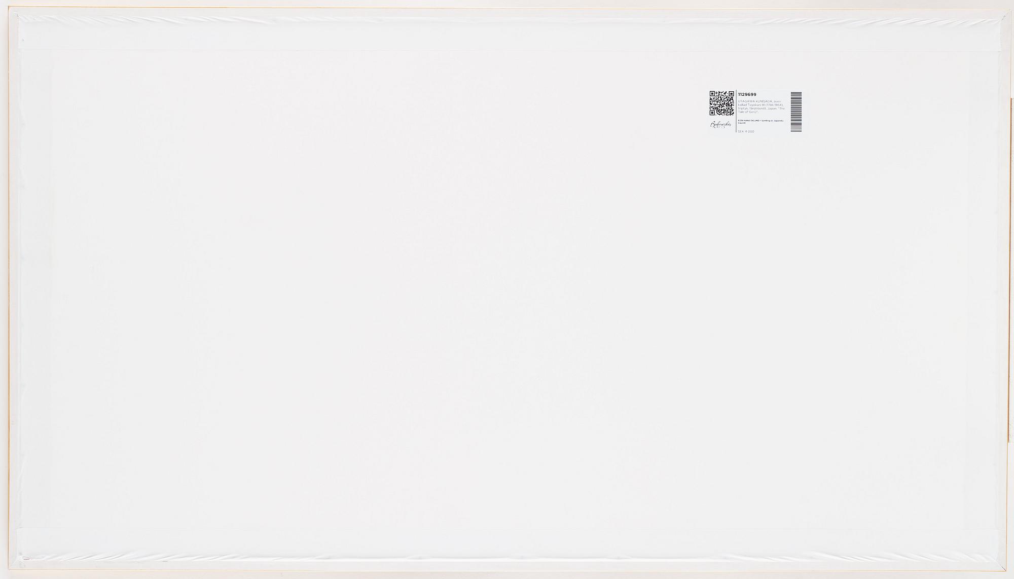 UTAGAWA KUNISADA, även kallad Toyokuni III (1786-1864), triptyk, färgträsnitt. Japan, "The Tale of Genji".