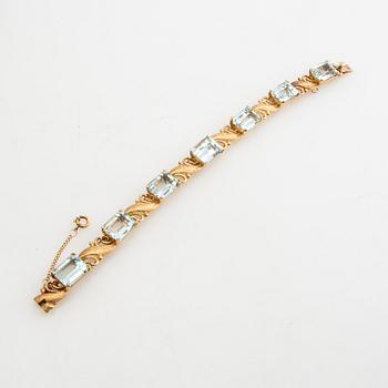 Armband, 18K guld med akvamariner.