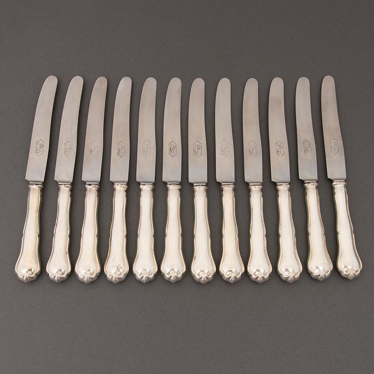 A 173-piece set of 'Chippendale' silver cutlery, Hopeakeskus, Hämeenlinna, Finland 1938-1947.