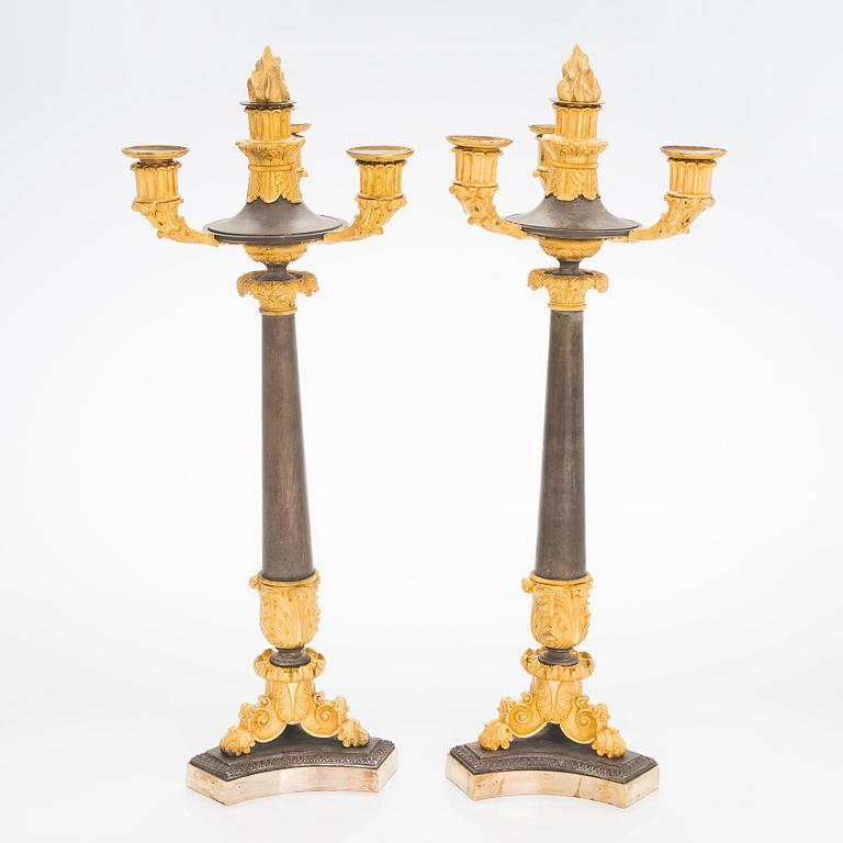 Candelabra pair, late Empire France 1830's.