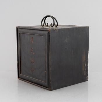 A Chinese wooden box, 20th century.