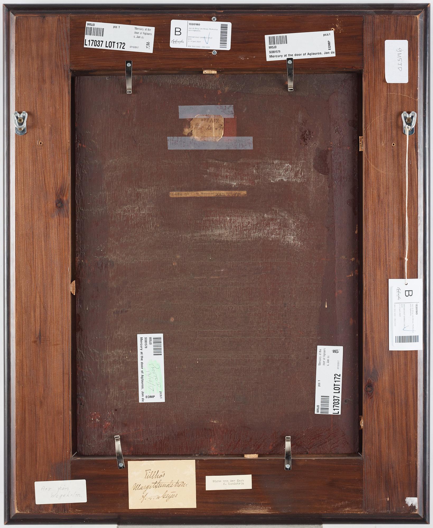 Jan de Bray (de Braij), Mercury and Aglauros at the door of Herse's chamber.