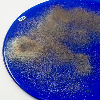 Oiva Toikka, Fat / underlägg, 2 st, glas, signerade O. Toikka Nuutajärvi.