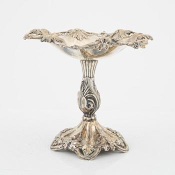 Christian Hammer, skål på fot, silver, nyrokoko, Stockholm 1867.