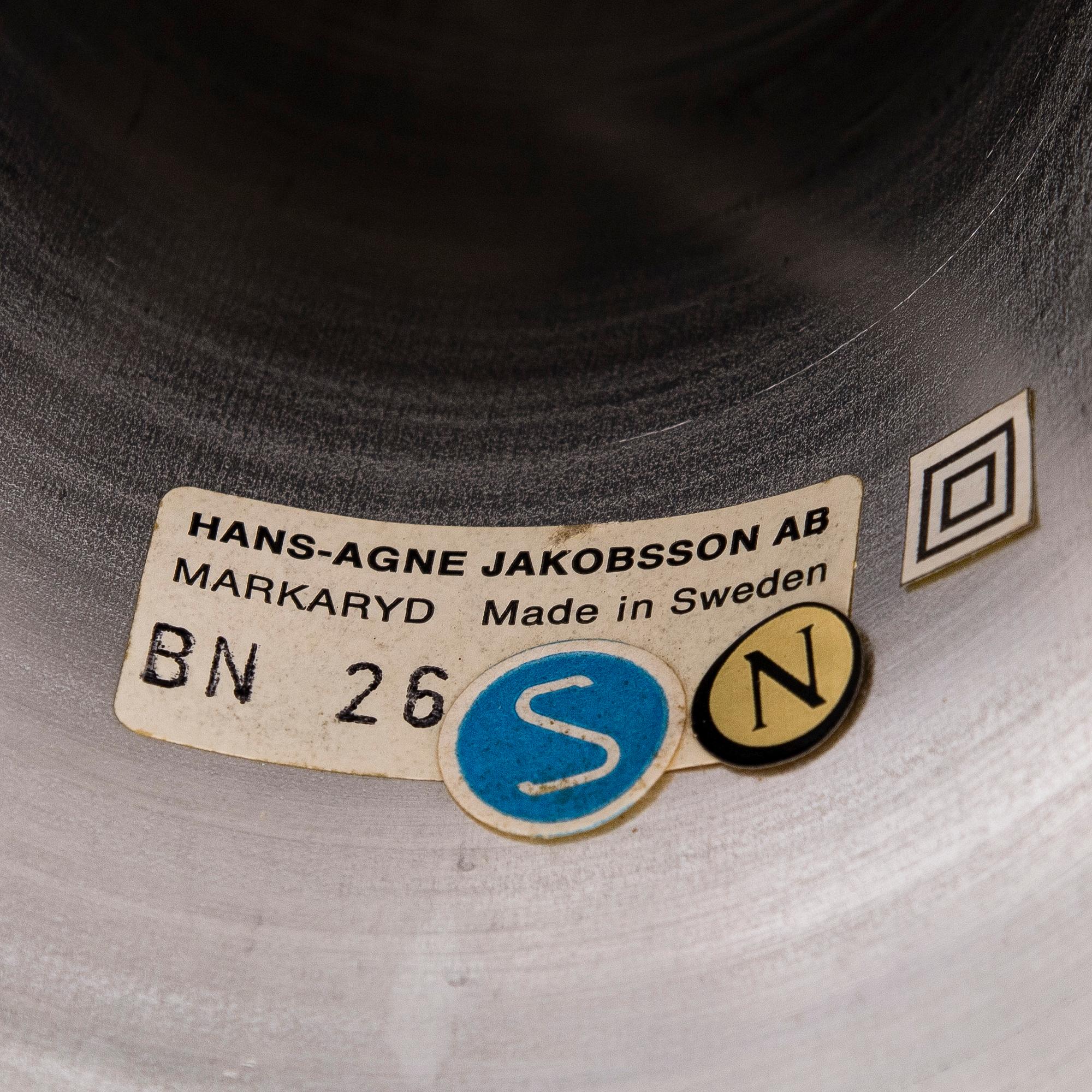 Hans-Agne Jakobsson, a 'BN-26' table light for Markaryd, latter half of the 20th century.
