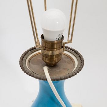Table lamp, porcelain, first half of the 20th century.