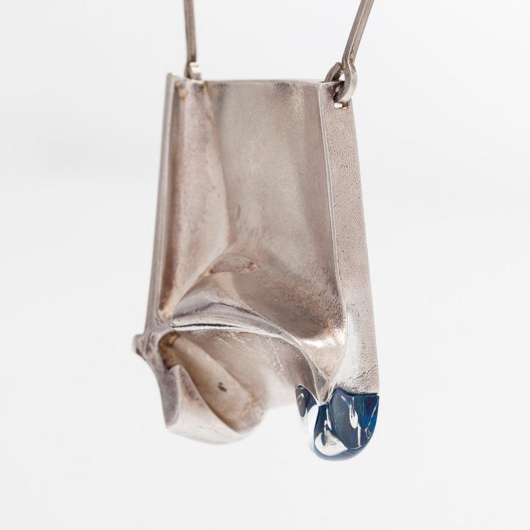 Björn Weckström, necklace, “Monolit”, silver, acrylic, Lapponia, 1973.