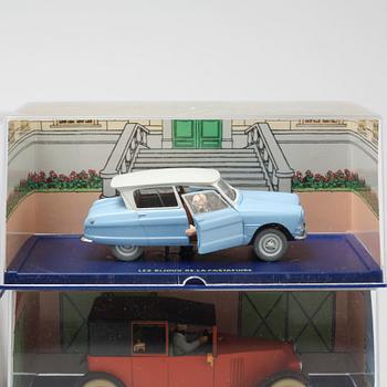 Nine Tintin toy cars, Hergé-Moulinsart.