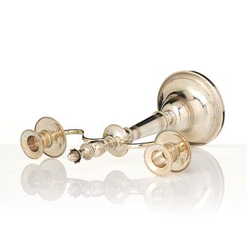 A two-light candelabrum, 800/1000 silver, Germany, 20th century.